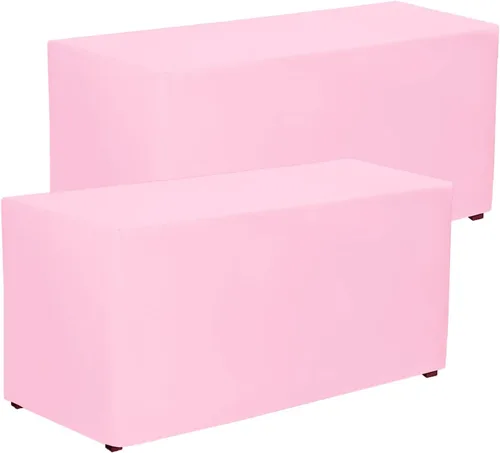 Vista 12 de PLOYMONO - Juego de 2 manteles ajustables, mantel de longitud hasta el suelo para mesa rectangular de 4 pies (122x61 cm) de poliéster, ideal