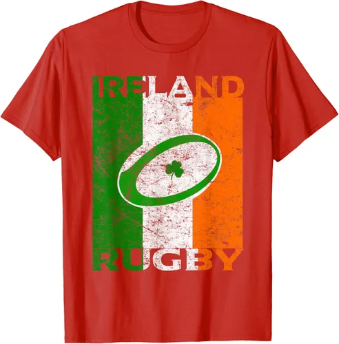 Vista 74 de Camiseta de rugby irlandés con la bandera de Irlanda, regalo vintage Negro
