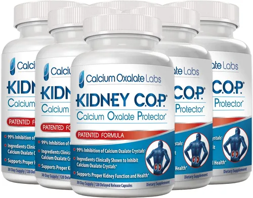Vista 7 de Kidney COP - Protector de oxalato de calcio 120 cápsulas, soporte renal patentado para cristales de oxalato de calcio, ayuda a detener