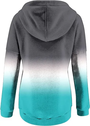 Vista 125 de Sudaderas con capucha para mujer, con cuello de botón, sin botones, con cordón, manga larga, lindas, ropa para adolescentes y niñas