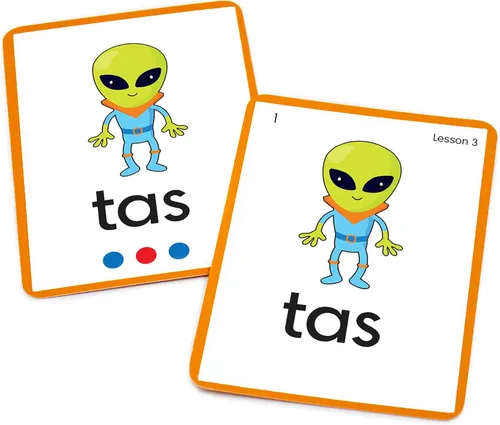 Vista 5 de Alien Word Flashcards: Junior Learning, The Science of Reading Recursos complementarios, para uso en el aula o en la escuela en casa, para mayores