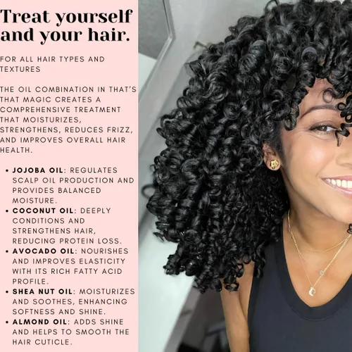Vista 6 de That's That Magic Aceite para el cabello y el cuerpo - Aroma tropical, no graso, hidratante, hidratante y nutritivo. Piel sensible segura, belleza