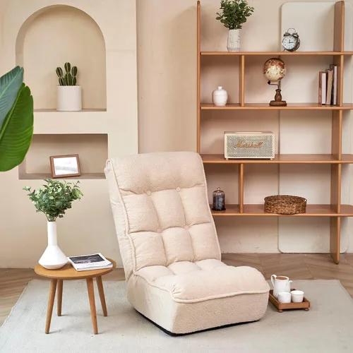 Vista 14 de Yoglad Sofá de estilo japonés, silla de juegos de suelo, sofá perezoso para leer juegos y meditar, 3 posiciones ajustables con cómodo respaldo