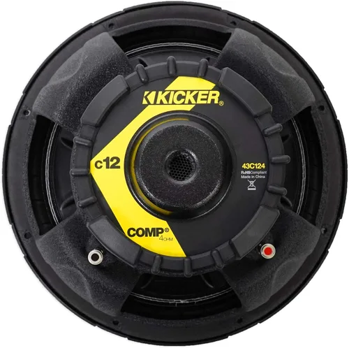 Vista 7 de KICKER 40c124 12" 300 vatios solo 4-ohmios SVC subwoofer de audio para coche