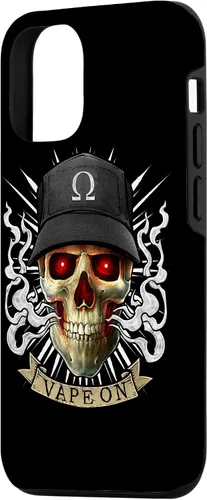 Vista 2 de iPhone 14 Vaping Skull Ilustración E-Cigarette Cloud Vape Case