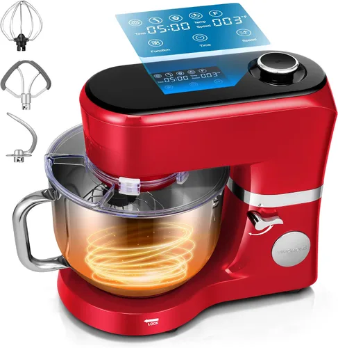 Vista 9 de VIVOHOME Batidora de pie con fermentación, preajustes de un toque, batidora eléctrica de masa con tazón de 6 cuartos, batidora de pie de cocina