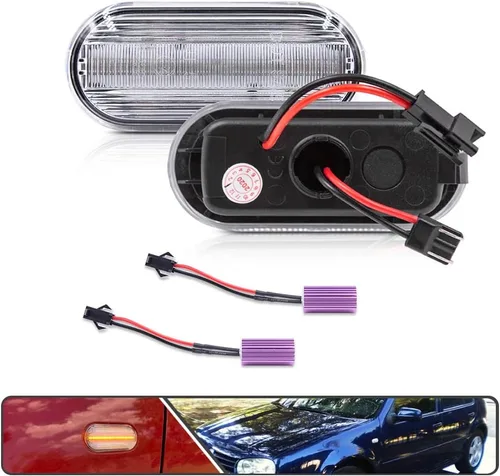 Vista 2 de 2 unids Full Amber Dynamic Sequential Blink LED Side Marker Light para Volkswagen Golf MK4 Jetta New Beetle Front Fender Luces de señal de giro