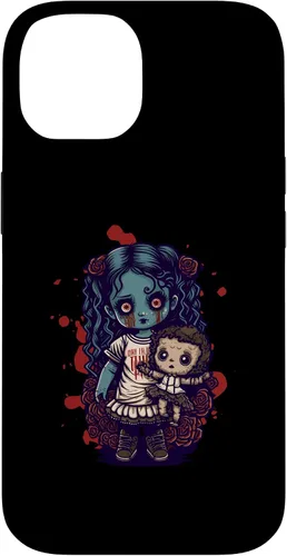 Vista 4 de Scary Goth Doll Holding Teddybear - Funda gótica gótica para iPhone 16
