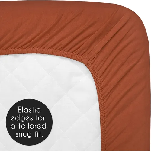 Vista 5 de Sweet Jojo Designs Orange Girl - Sábana bajera ajustable para cuna para bebé, recién nacido, habitación de bebé, colchón estándar óxido quemado
