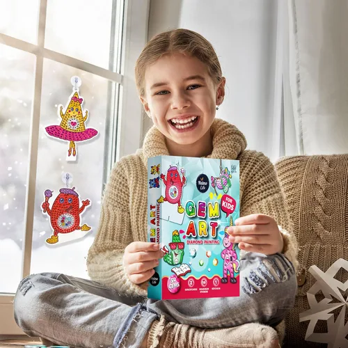 Vista 4 de Halmolife Kit de arte de diamantes para niños, kit de arte y manualidades de pintura de gemas para edades de 6 a 12 años, regalos para niños y niñas