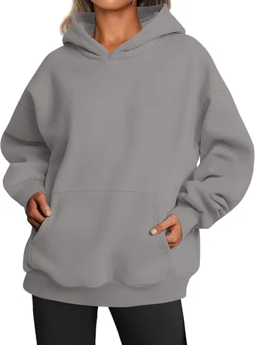 Vista 2 de HUMMHUANJ Sudaderas con capucha para mujer, cuello redondo, suéteres de gran tamaño, casuales, cómodos, trajes de moda de otoño, ropa Y2K 2023