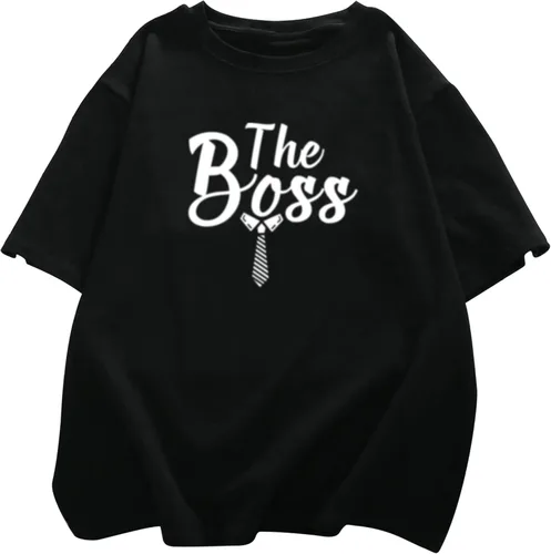 Vista 5 de Boss and Real Boss Matching Couple T-Shirt for Husband Wife,Pure Cotton Matching T-Shirt for LoverPack of 1 T-Shirt