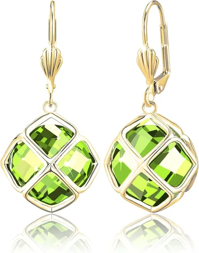 Vista 22 de Pendientes colgantes de cristal austriaco de 14MM para mujer, joyería chapada en oro de 14 quilates Apr-Diamante-Chapado en Oro de 14 K