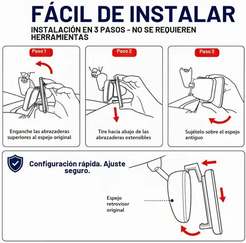 Vista 5 de SkycropHD Espejo retrovisor antirreflejo sin marco, espejo panorámico de gran angular interior, elimina puntos ciegos para automóvil, SUV, camión