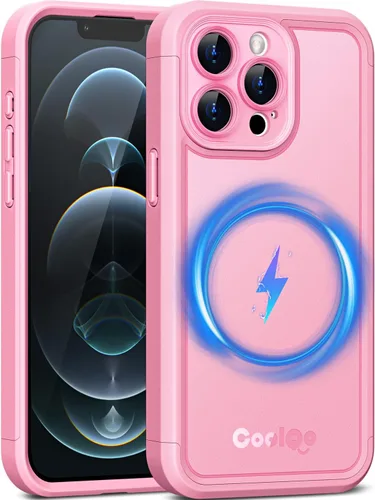 Vista 49 de COOLQO Funda magnética para iPhone 12, doble capa mate resistente a los arañazos, color negro