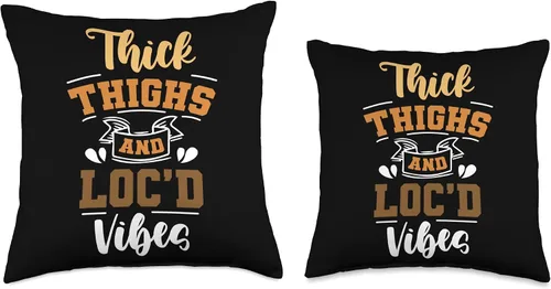 Vista 3 de Locs Afro Dreadlocks Love Natural Beauty Hair Locd Thick Thighs Loc'd Vibes Afro Hair - Almohada africana americana, 16 x 16 pulgadas, multicolor