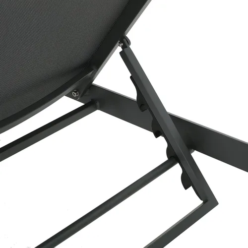 Vista 7 de Christopher Knight Home Cape Coral - Tumbonas de aluminio para exteriores con asiento de malla, juego de 2 piezas, gris y gris oscuro