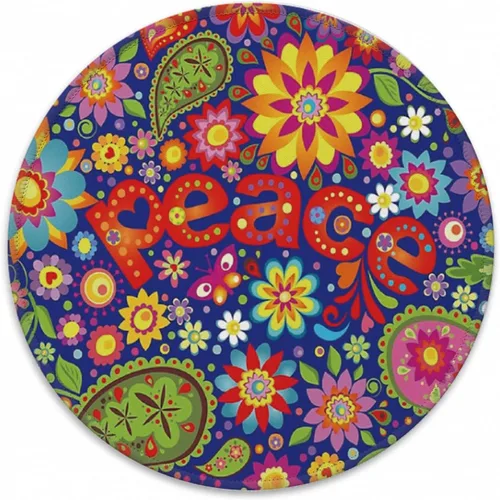 Vista 8 de Good Vibes Hippie - Alfombrilla de mouse pequeña de teñido anudado de 7.9 x 7.9 pulgadas, alfombrilla de mouse de tela redonda lavable para Vaquera10