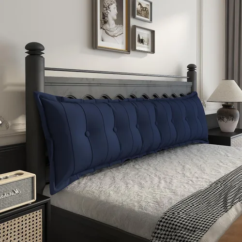 Vista 22 de Johnear Almohada de cabecera negra de felpa para lectura, almohada de apoyo para la espalda, almohada para cama sentada, sofá cama para adultos