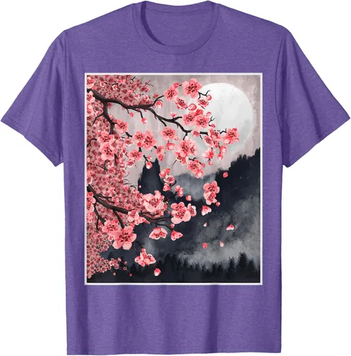 Vista 10 de Sakura - Camiseta japonesa de cerezo en flor japonesa, Negro, S