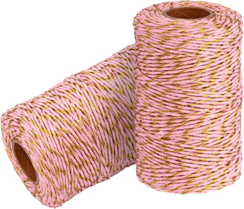 Vista 17 de Cuerda de Hilo de Algodón para Panaderos: 2 Rollos de Cordel para Manualidades Envolver Regalos - 656 Pies de Cordel Negro Blanco para Cocina