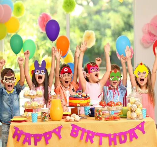 Vista 4 de Mario themed party supplies 12pcs birthday game themed blanket masks birthday gifts for boys and girls role play