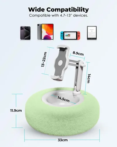 Vista 3 de Viozon Almohada con soporte para tablet, compatible con teléfono/tableta de 4.7"-13", iPad, iPhone, Samsung, Google, Kindle, soporte de teléfono