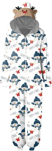 Vista 2 de AMXYFBK Conjunto de pijamas de Navidad a juego para la familia, con capucha, pijamas de Navidad para vacaciones familiares