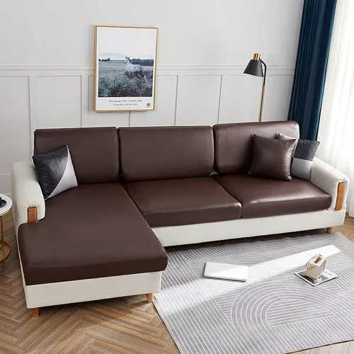 Vista 13 de Fundas elásticas para cojín de sofá, de piel sintética resistente al agua, funda de cojín desmontable para sofá, protector de muebles para cojín