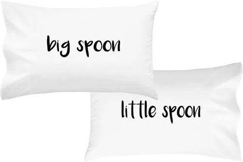Vista 9 de Oh, Susannah Big Spoon Little Spoon V1 - Fundas de almohada para parejas, regalo de boda o compromiso, para parejas, novio, fundas de almohada