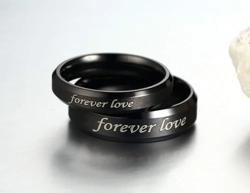 Vista 5 de Fortheday Juego de anillos personalizados a juego para él y ella, anillos de promesa personalizados para parejas, juego de anillos de compromiso