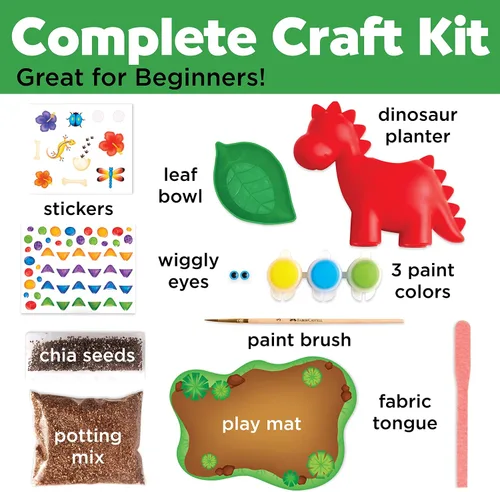 Vista 3 de Creativity for Kids - Planta de riego automático de dinosaurios para mascotas, kit de bricolaje para niños, manualidades de dinosaurios para niños