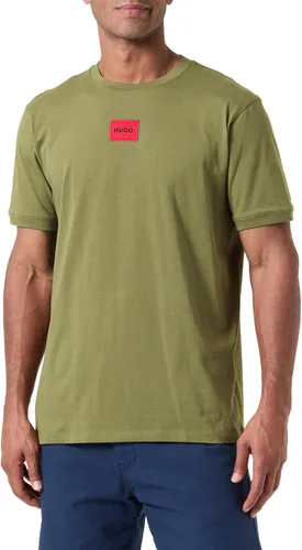 Vista 42 de Hugo Mens Ribbed Crew Neck Regular Fit Center Logo T-Shirt Blanco (Chalk White)
