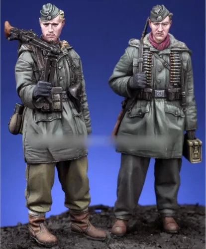 Vista 3 de Goodmoel Figuras de resina de infantería alemana de la Segunda Guerra Mundial 1/35 (2 personas), kit en miniatura de soldado sin montar y sin