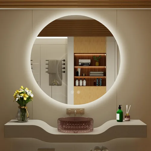 Vista 19 de Espejo de baño LED Bluetooth de 20 pulgadas con antivaho