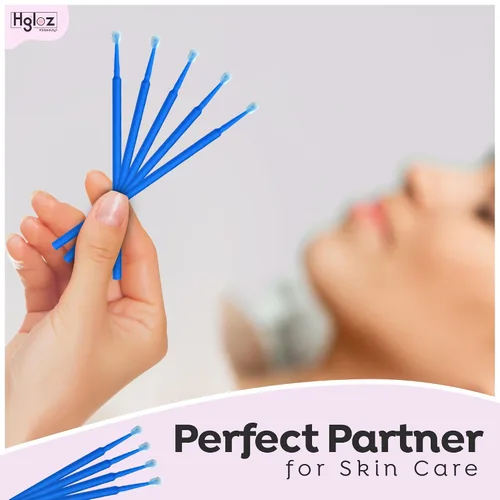 Vista 5 de Microswabs - Paquete de 500 extensiones de pestañas, color azul, microaplicador suave de 0.079 pulgadas con varitas de microfibra, adecuado