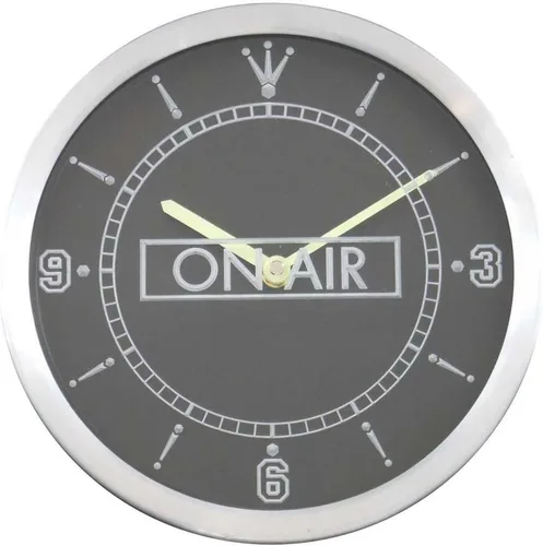 Vista 2 de ADVPRO nc0327-b Reloj de pared LED con letrero de neón de grabación On Air Studio