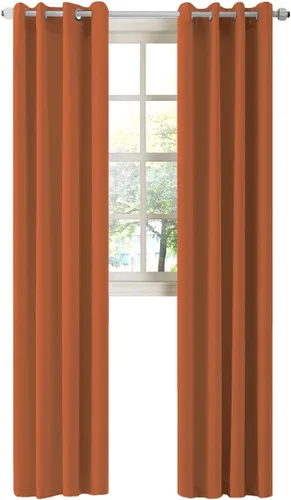 Vista 19 de LA PALMA Cortinas opacas con aislamiento térmico y ojales, para sala de estar, dormitorio, paquete de 2 paneles
