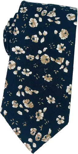 Vista 11 de Corbata de algodón floral para hombre, corbata delgada impresa de 2.56'' 01-Bean Pasta Rosa