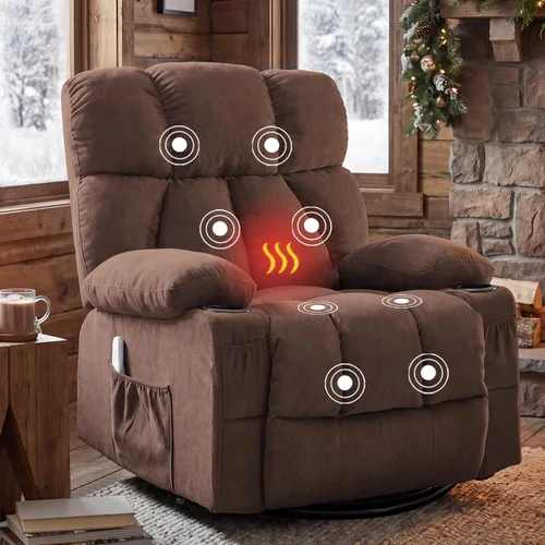 Vista 15 de Rocker - Silla reclinable para sala de estar con masaje por vibración y Gris
