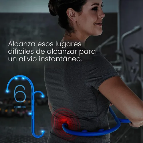 Vista 3 de LiBa Deep Tissue Back Neck Massager Theracane para aliviar el dolor azul A. Azul (1 paquete)