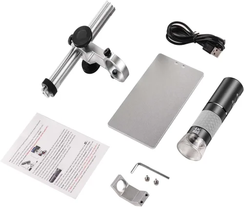 Vista 7 de Microscopio 4K con soporte profesional para iPhone Android PC, 50-1000X Microscopio digital USB endoscopio HD cámara para todos los teléfonos