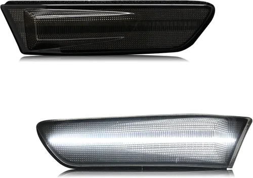 Vista 10 de Luz LED Blanca de Marcador Lateral del Parachoques Delantero Compatible con G35 Coupe 2003-2007 /Skyline V35 Coupe 2002-2007, Reemplaza
