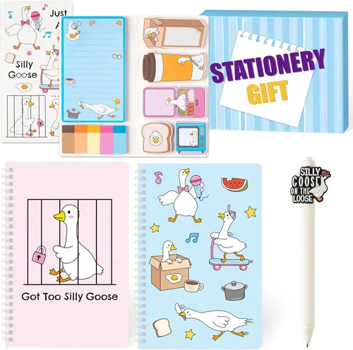Vista 12 de B1ykin Juego de Regalo de Papelería - 3 Piezas Cuaderno Notas Adhesivas, Cuadernos Espirales A5 y 550 Hojas Notas Adhesivas Lindas con Kit