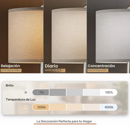 Vista 2 de PoKat Lámparas de pie de cerámica con control remoto, lámparas de pie modernas de 64 pulgadas para sala de estar con temperatura