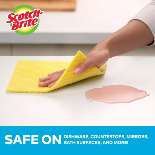 Vista 3 de Scotch-Brite Paño de esponja, paños suecos, alternativa reutilizable a las toallas de papel, 24 paños de esponja