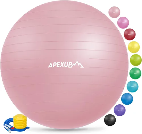 Vista 2 de APEXUP Pelota de yoga (M (19 "~22) 21.7 in + correa de tobillo para máquina de cable