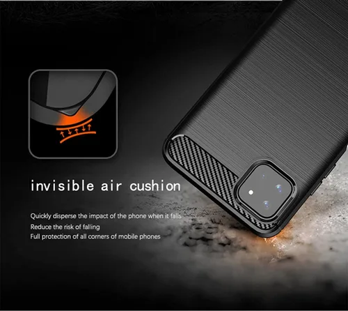 Vista 9 de M MAIKEZI Funda para Galaxy A22 5G, TPU suave y delgada, a la moda, funda protectora para teléfono con protector de pantalla HD (TPU cepillado negro)