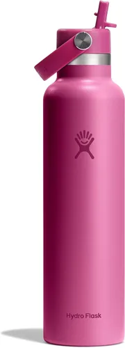 Vista 29 de Hydro Flask Botella de agua – Acero inoxidable aislado – Tapa flexible con pajita de boca estándar, antiderrames, a prueba de fugas y recargable