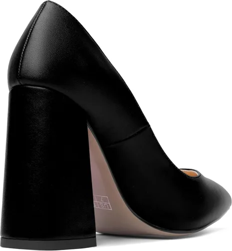 Vista 5 de AMBELIGHT Vestido de noche de ante sin cordones para mujer, puntera puntiaguda, tacón alto grueso, zapatos de 4 pulgadas